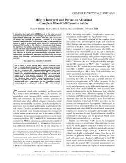 How to Interpret and Pursue an Abnormal Complete Blood Cell