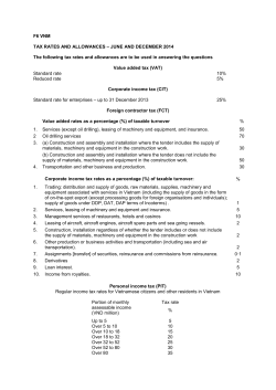 F6 VNM TAX RATES AND ALLOWANCES – JUNE AND