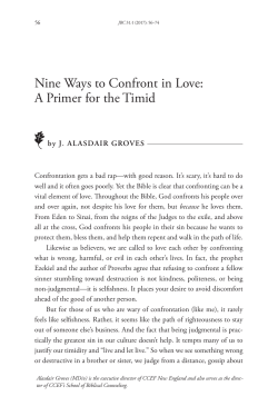 Nine Ways to Confront in Love: A Primer for the Timid