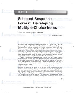 Selected-Response Format: Developing Multiple