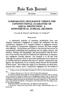 Comparative Negligence Versus the Constitutional Guarantee of