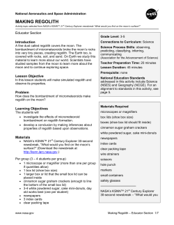 MAKING REGOLITH - Educator Section