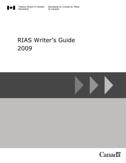 RIAS Writer`s Guide 2009