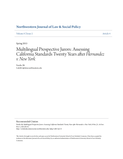 Multilingual Prospective Jurors - Northwestern University School of