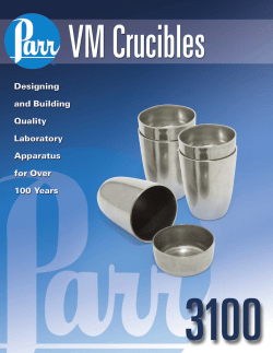 3100MB Volatile Matter Crucibles Sales Literature
