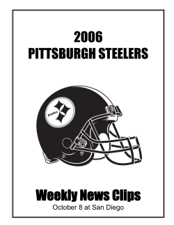 2006 PITTSBURGH STEELERS Weekly News Clips