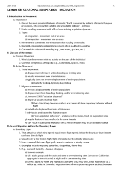 Lecture 6b: SEASONAL ADAPTATION - MIGRATION