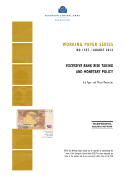 Excessive bank risk taking and monetary policy - ECB