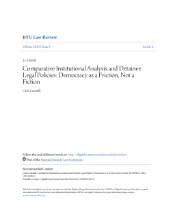 Comparative Institutional Analysis and Detainee Legal Policies