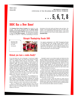 Newsletter 2010-1 - Broadway Bound Dance Company