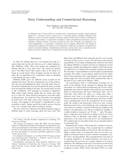 Story Understanding and Counterfactual Reasoning
