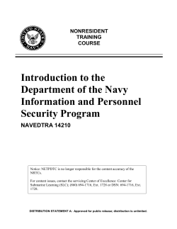 Introduction to the Department of the Navy Information