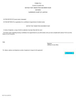 FORM 2.1A, Courts of Justice Act, NOTICE THAT PROCEEDING