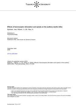 Tilburg University Effects of baroreceptor stimulation and opiods on