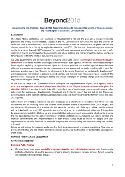 1 Implementing the Ambition: Beyond 2015 Recommendations to the