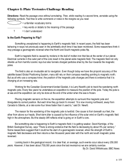 Chapter 1: Plate Tectonics Challenge Reading Is the Earth