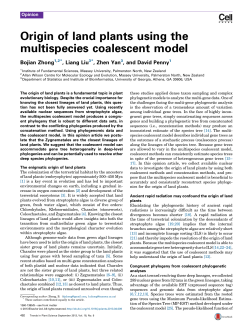 Origin of land plants using the multispecies coalescent model
