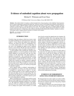 Evidence of embodied cognition about wave