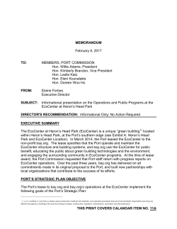 Item 11A Info Item - FinalBay.org at EcoCenter at Heron`s Head Park
