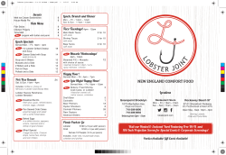 Menu - Lobster Joint