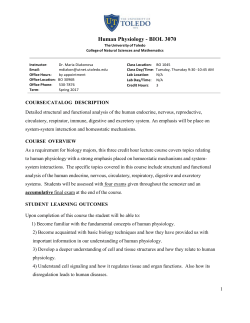 Human Physiology - BIOL 3070