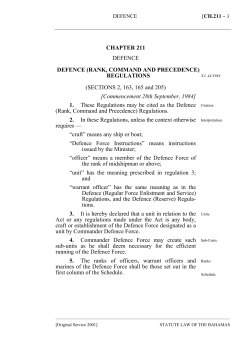 Defence (Rank, Command and Precedence) Regulations