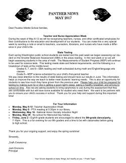 PANTHER NEWS MAY 2017 - Poulsbo Middle School