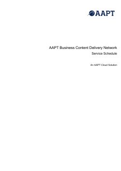 AAPT Business Content Delivery Network Service Schedule