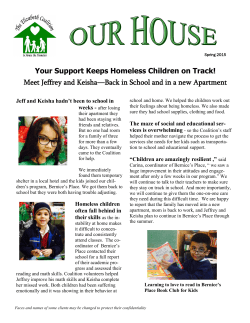 Spring 2015 - Elizabeth Coalition to House the Homeless