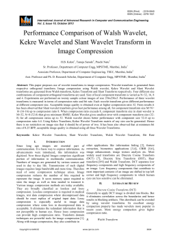 Performance Comparison of Walsh Wavelet, Kekre