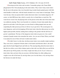 God`s Teeter Totter Sunday, 4/5/15