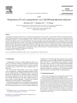 Preparation of Cr2O3 nanoparticles via C2H5OH hydrothermal
