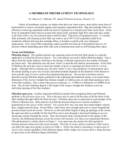 a membrane pretreatment technology
