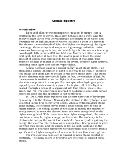 Atomic Spectra