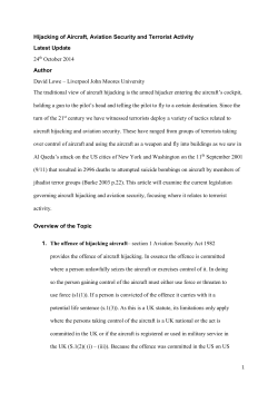 Hijacking of Aircraft - LJMU Research Online
