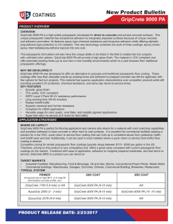 New Product Bulletin GripCrete 9000 PA