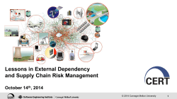 Lessons in External Dependency and Supply Chain Risk