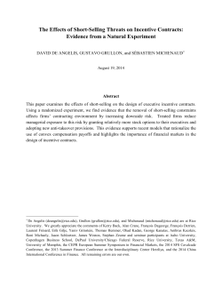 The Effects of Short-Selling Threats on Incentive Contracts