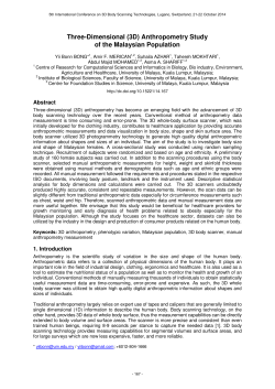 Three-Dimensional (3D) Anthropometry Study of the Malaysian