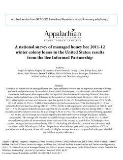 A national survey of managed honey bee 2011