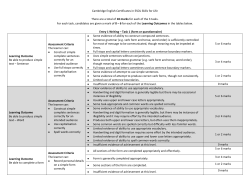 Cambridge English ESOL Skills for Life Writing Marking Scheme for
