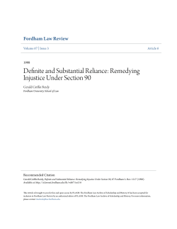 Definite and Substantial Reliance