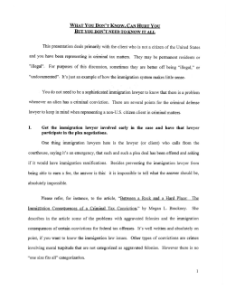 This presentation deals primarily with the client who is not a citizen