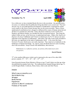 Newsletter No 72