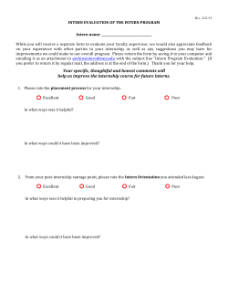 Intern evaluation of Intern Program