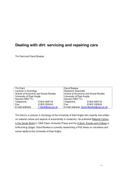 Dealing with dirt: servicing and repairing cars