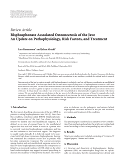 Bisphosphonate Associated Osteonecrosis of the Jaw: An Update