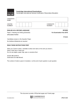 2015 Specimen Paper 2