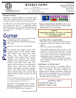 Feb 28 2016 News - Capitol Drive Lutheran Church