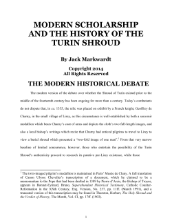 Modern Scholarship and the History of the Turin Shroud